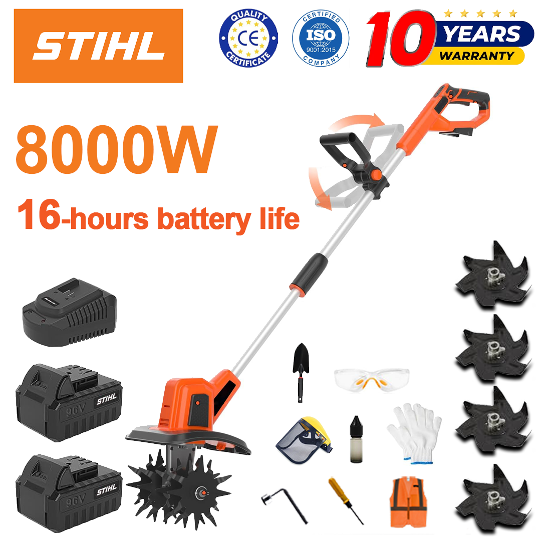 (Trajanje baterije 16 sati) Plug 8000W + 96V litijska baterija * 2 + brzi punjač * 1 + lopata * 1 + nož ​​pluga * 4 + razni dodaci